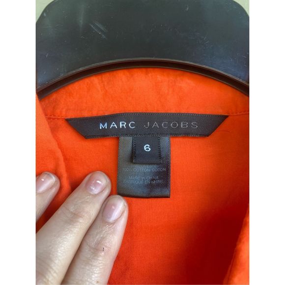 Marc Jacobs "It's Only Rock and Roll" Orange Button Up Blouse, Size 6 -Halloween - Picture 3 of 12